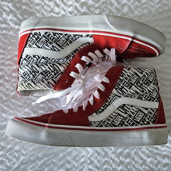 Vans Sk8-Hi OTW Repeat Racing Red High Top Sneaker Shoe Unisex Womens 8.5 Mens 7 - Picture 6 of 10